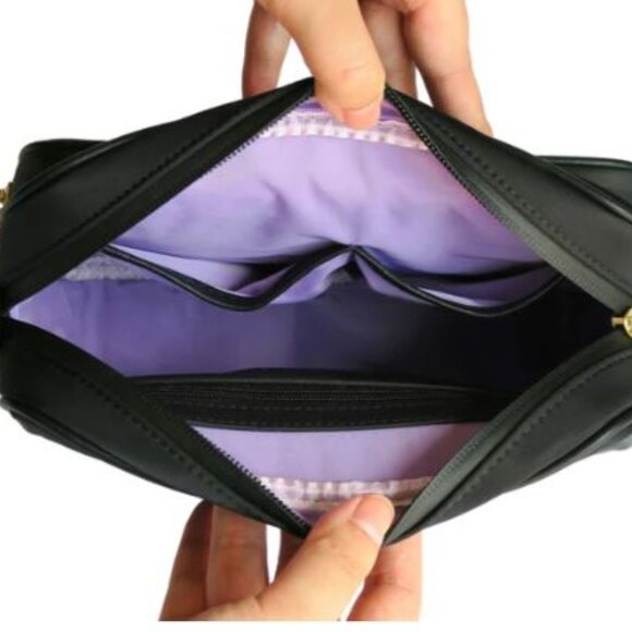 Arden Cove Crissy Full Crossbody with Classic Clasps Strap, Color Black and Gold - Picture 9 of 12